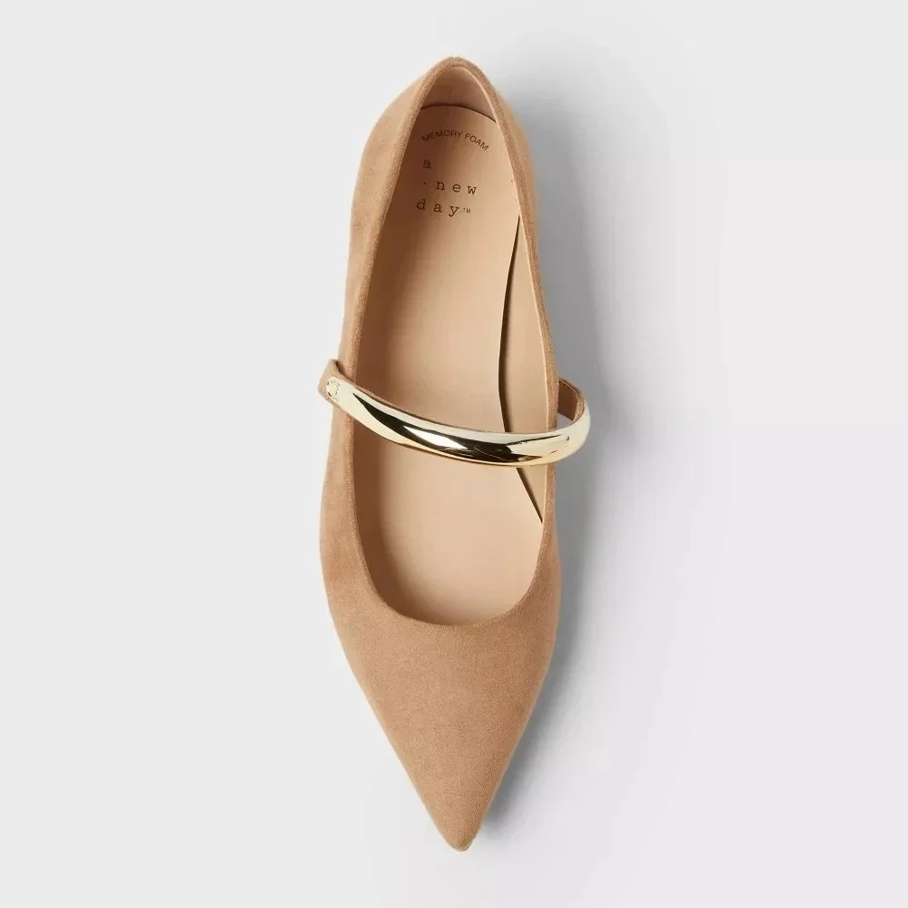 Women's A New Day Cassidee Flats Taupe Size 9.5‎ New With Tags